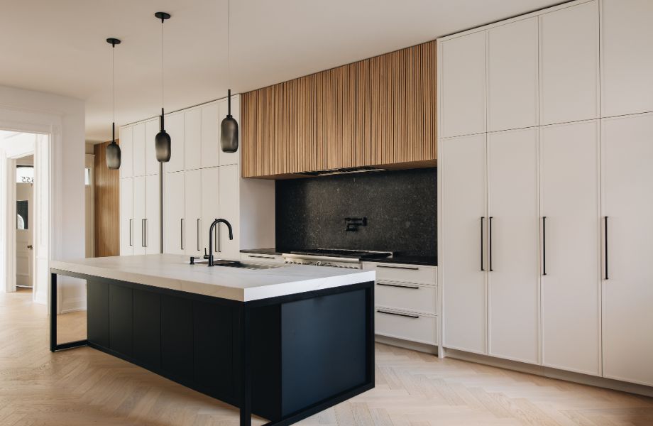 Fjord Interieurs Westmount Bianco Kos FENIX Kitchen cabinets