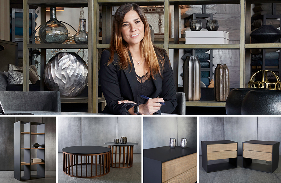 Covadonga Hernández with her furniture collection featuring FENIX for MarqCó