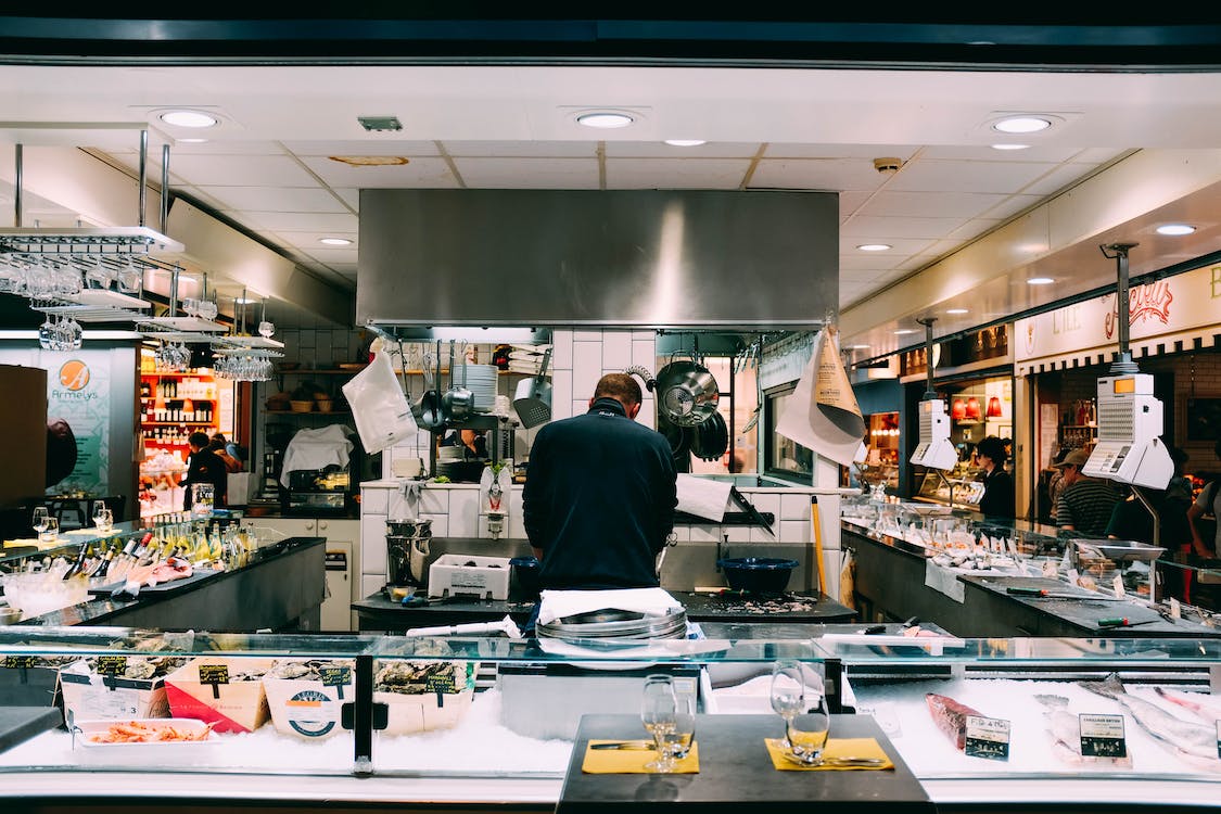 island style commercial kitchen layout