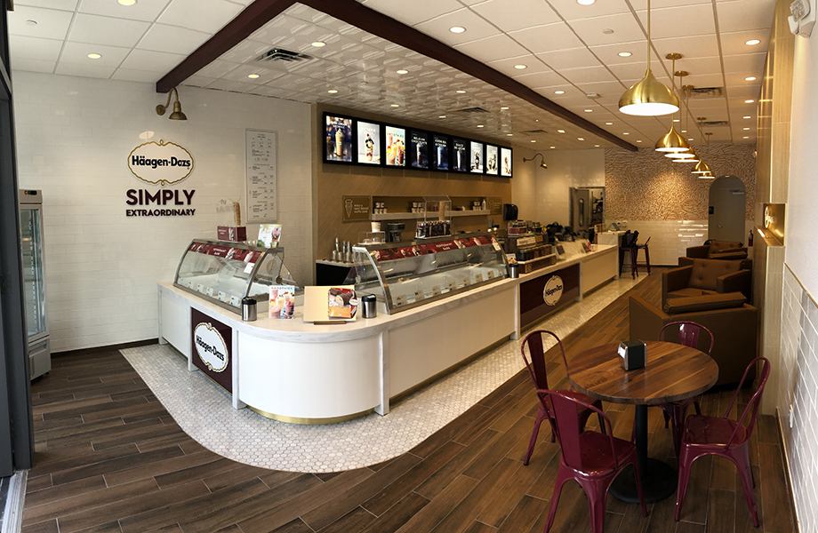Haagen Dazs main counter and dining room