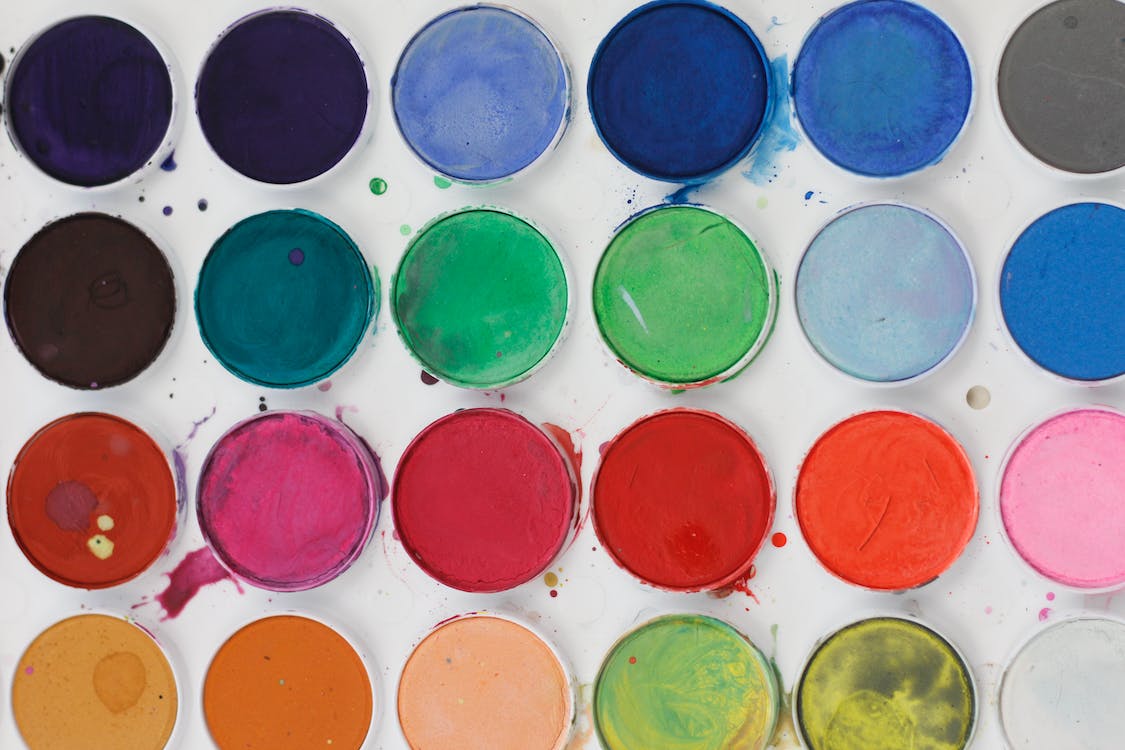 colored paint palette